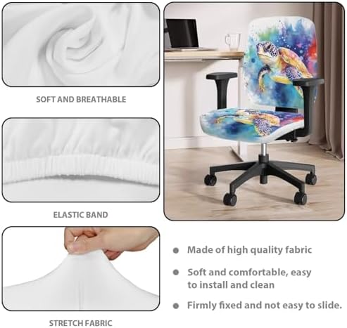 Sea Turtle Office Chair Covers 2 Piece Stretchy Chair Slipcovers
