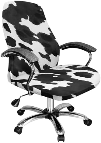 Office Chair Cover with Cow Print Stretch Slipcover