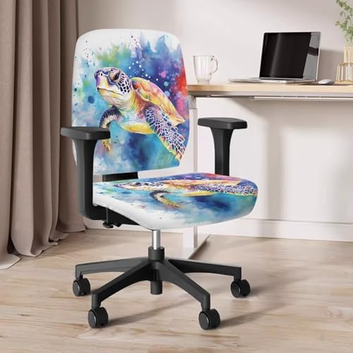 Sea Turtle Office Chair Covers 2 Piece Stretchy Chair Slipcovers