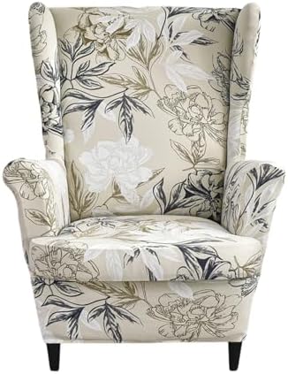CRFATOP 2 Piece Stretch Wingback Chair Covers