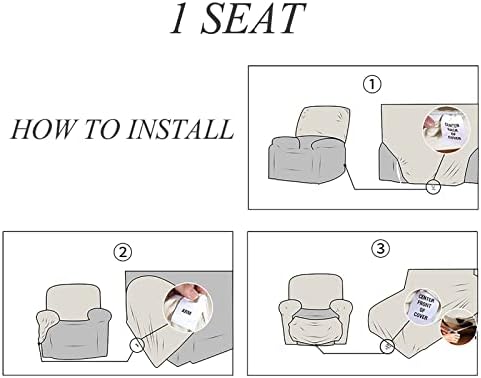 JOKIVTOU 123 Seat PU Leather Stretch Recliner Cover