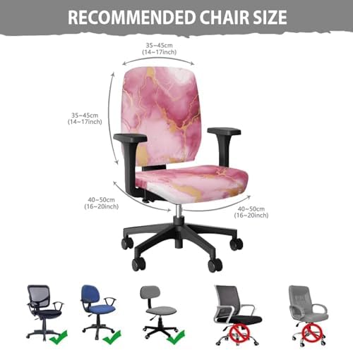 Kuiaobaty Pink Marble Texture Chair Covers Set
