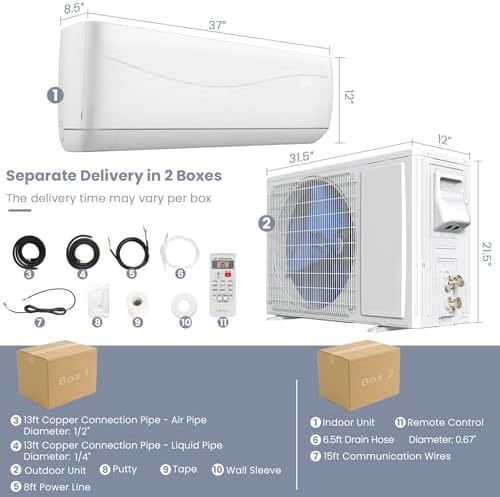 KOTEK 18000 BTU Mini Split AC Heating System with Heat Pump