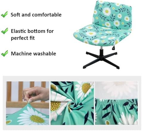 Acoolser Armless Office Chair Cover Criss Cross Slipcover