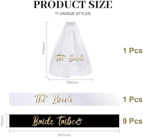Bachelorette Sash and Bridal Veil Set with Bride Tribe Sashes