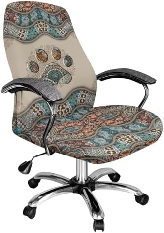 Boho Mandala Dog Paw Office Chair Covers Universal Fit