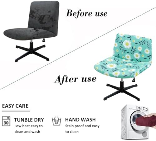 Acoolser Armless Office Chair Cover Criss Cross Slipcover