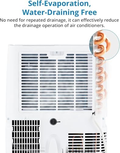 14000 BTU Portable AC with 3-Speed Fan and 24 Hour Timer