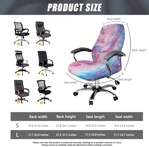 Wanyint Mabrle Pink Blue Office Chair Cover