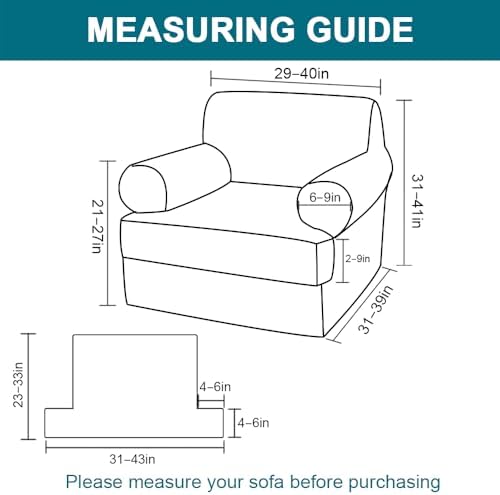 Turquoize T Cushion Chair Slipcover for Living Room