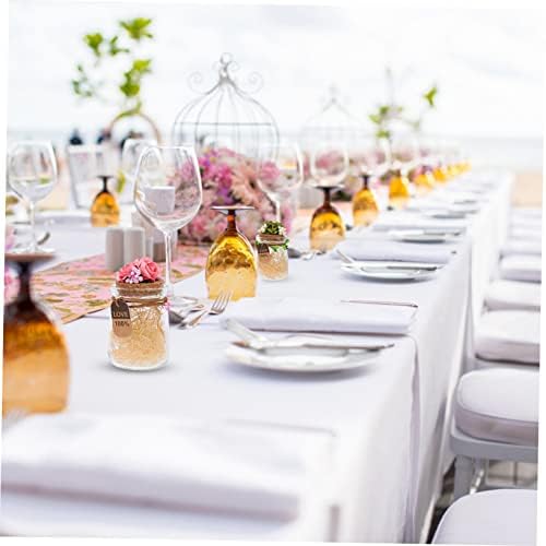DECHOUS 4pcs Glass Candy Bottles for Wedding Favors