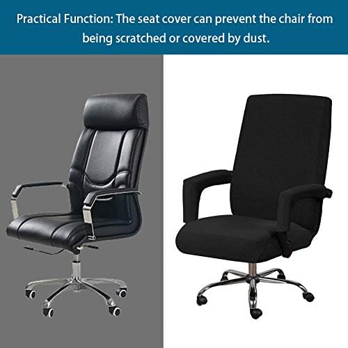 JIANWEI Office Chair Cover with Armrest Covers Black XL