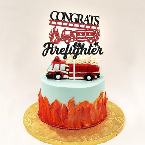 Congrats Firefighter Cake Topper Class of 2025