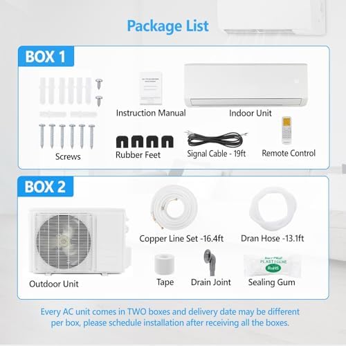 Bonnlo 18000 BTU Ductless Mini Split AC System