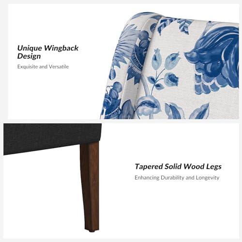 HULALA Home Accent Chair with Washable Floral Slipcover
