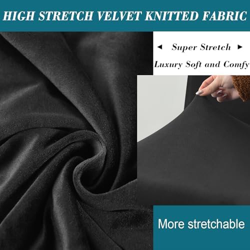 HFCNMY Banquet Armchair Slipcover Black Velvet