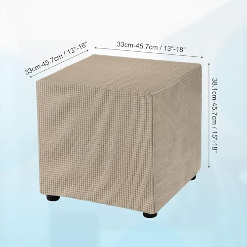 Uxcell Square Ottoman Cover 18x18x18 Inch Stretch Polyester Washable Slipcover
