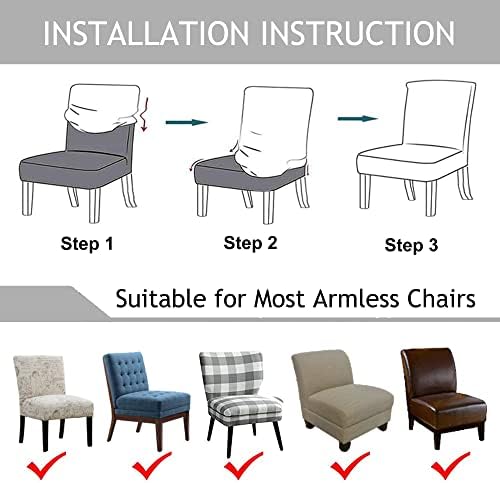 Uccono Velvet Armless Chair Slipcover for Living Room