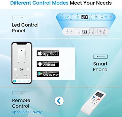 KOTEK WiFi Enabled Portable Air Conditioner with Heat 14000 BTU