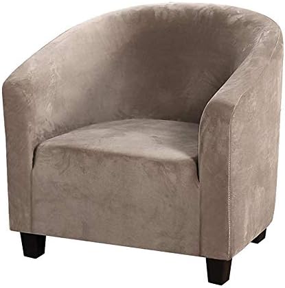 GULI Velvet Tub Chair Covers for Armchairs Khaki