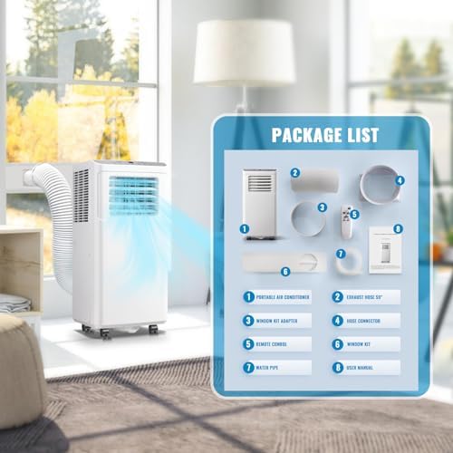 WANAI 8000 BTU Portable AC with Dehumidifier and Fan