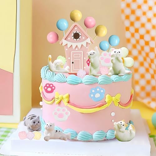 Cat Cake Topper Birthday Decorations 36pcs Set