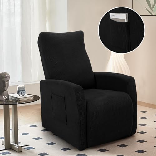 SearchI Recliner Chair Cover 4 Piece Set Black