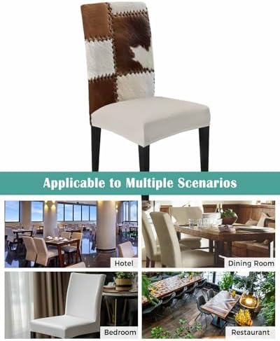 4 Pcs Stretch Spandex Dining Chair Covers Removable Washable