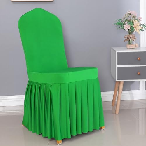Yomeri Dining Chair Covers with Skirt Set of 2 Green