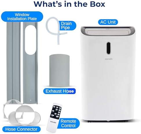 SereneLife SLPAC240W Portable Air Conditioner White 12000 BTU
