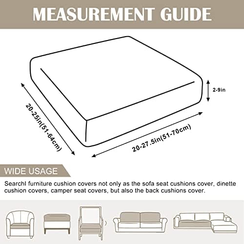 SearchI Stretch Pattern Sofa Cushion Covers Soft Elastic Slipcovers