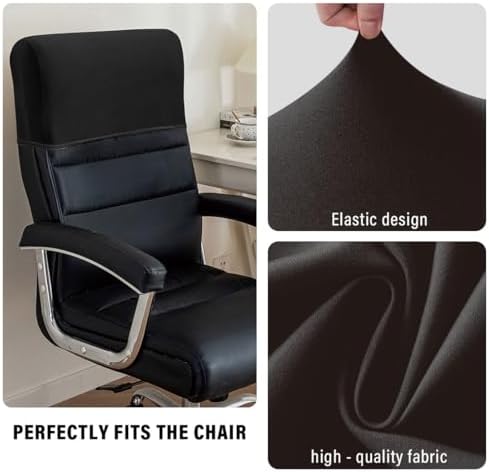 Stretch Office Chair Headrest Cover Black