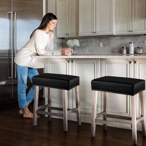 Levoberg Black Rectangular Bar Stool Cover