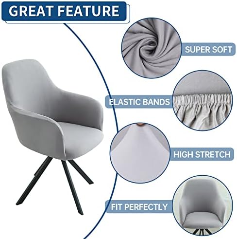 Iauddy Swivel Armchair Slipcover with Arms for Office and Living Room