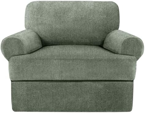 2 Piece T Cushion Chair Covers with Arms
