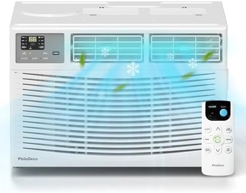 PhiloDeco 12000 BTU Window AC Unit for 550 Sq Ft Room