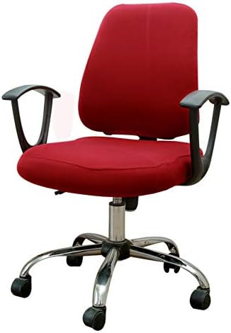 Wine Red Computer Office Chair Cover Stretchable Slipcover for Dining Chairs