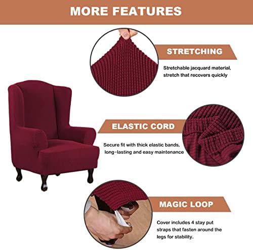 Eco-Ancheng 2 Piece Wingback Chair Slipcover