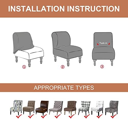 Eco-Ancheng Armless Chair Slipcover Removable