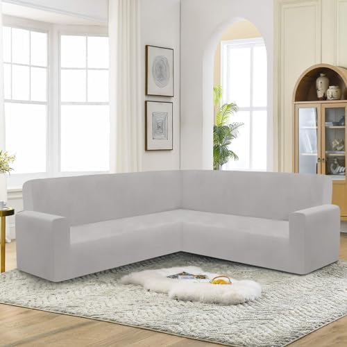 Velvet L Shaped Sectional Couch Cover for Pets