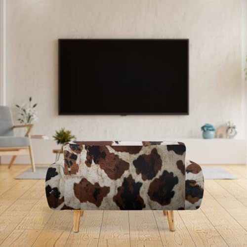 Wanzuoeng Cow Print Sofa Covers with Elastic Straps and Non-Slip Design