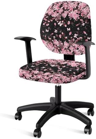 Cherry Blossom Office Chair Cover 2 Piece Pink