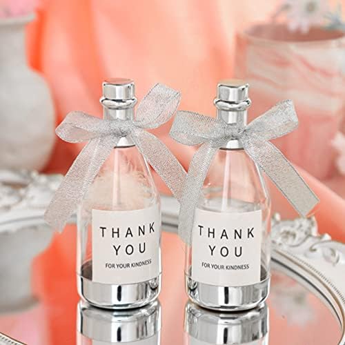 TOYANDONA 20Pcs Clear Plastic Candy Bottles with Metallic Base