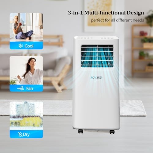 ROVSUN 8000 BTU Portable AC with Remote 3-in-1 Unit