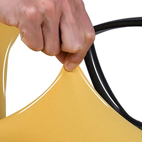 Deisy Dee Computer Office Chair Covers Yellow Stretch Rotating Slipcovers
