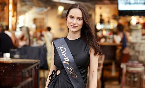 Funky Junque Glitter Sash - Dirty 30 Black