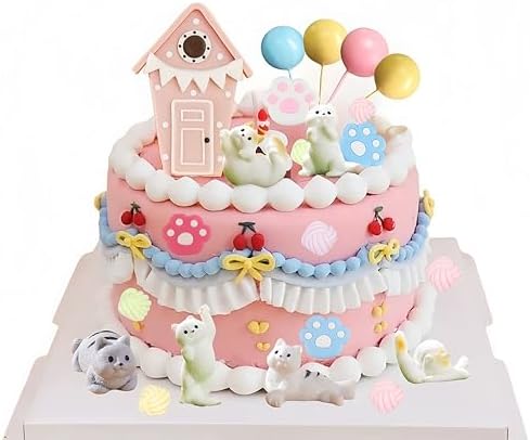Cat Cake Topper Birthday Decorations 36pcs Set
