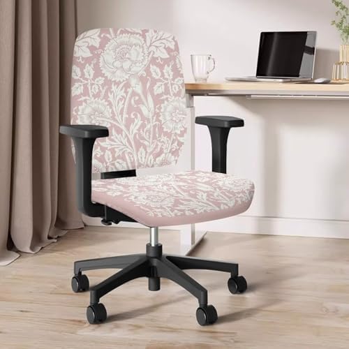 Stretchable Fabric Armchair Slipcover 2 Piece Office Chair Cover