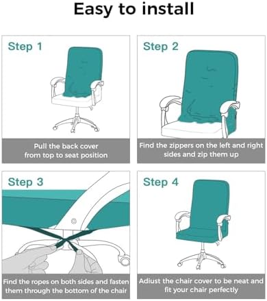 Pink Spring Floral Office Chair Cover with Armrest Covers and Zipper