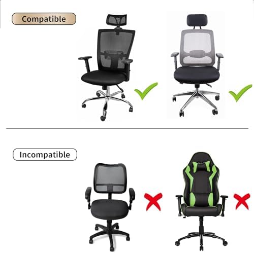 3 Piece Office Chair Covers Set Black